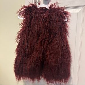 Zara Girls faux fur shag vest size 5-6